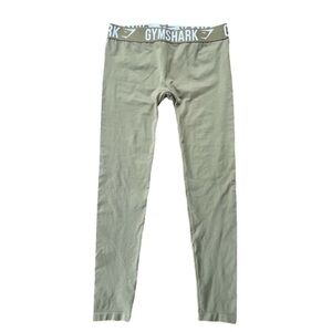 Gymshark Fit Leggings Khaki White Spell-out Size Large